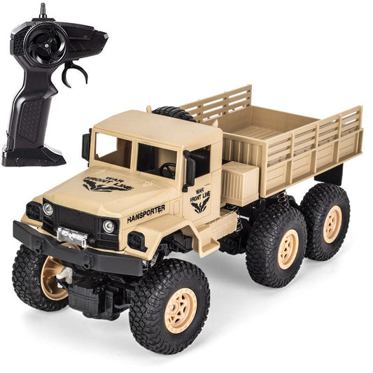 UONNO Remote Control Military Truck 1:18 Scale 2.4Ghz 4WD with Light for Kids-Yellow B