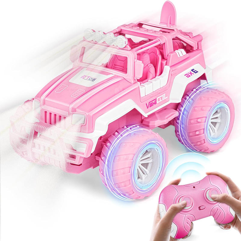 UONNO Remote Control Monster Truck 2.4Ghz with Light Rechargeable for Girls-S