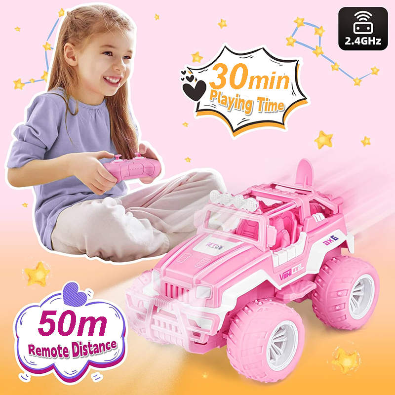 UONNO Remote Control Monster Truck 2.4Ghz with Light Rechargeable for Girls-S