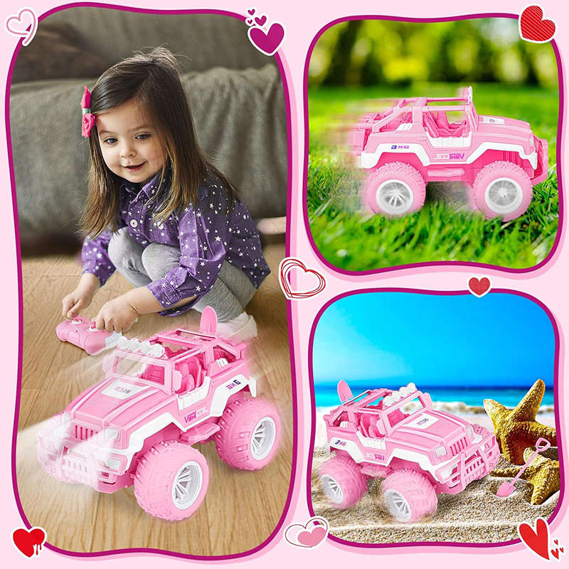 UONNO Remote Control Monster Truck 2.4Ghz with Light Rechargeable for Girls-S