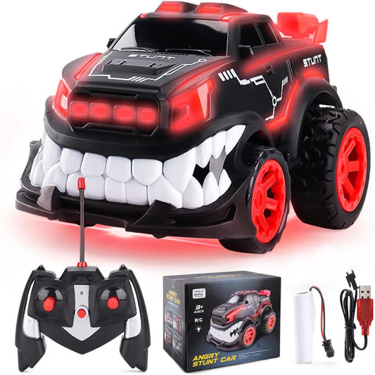 UONNO Remote Control Monster Truck with LED Light 360¡ã Rotating for Kids-Red