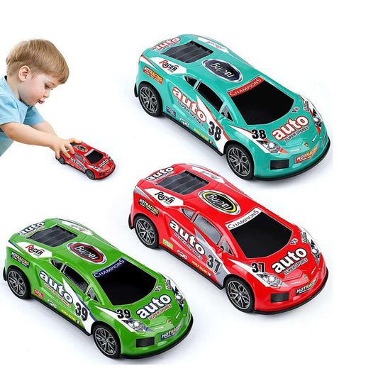 UONNO 3 Pcs Pull Back Car 17cm Push and Go Vehicle Toys for Boys and Girls