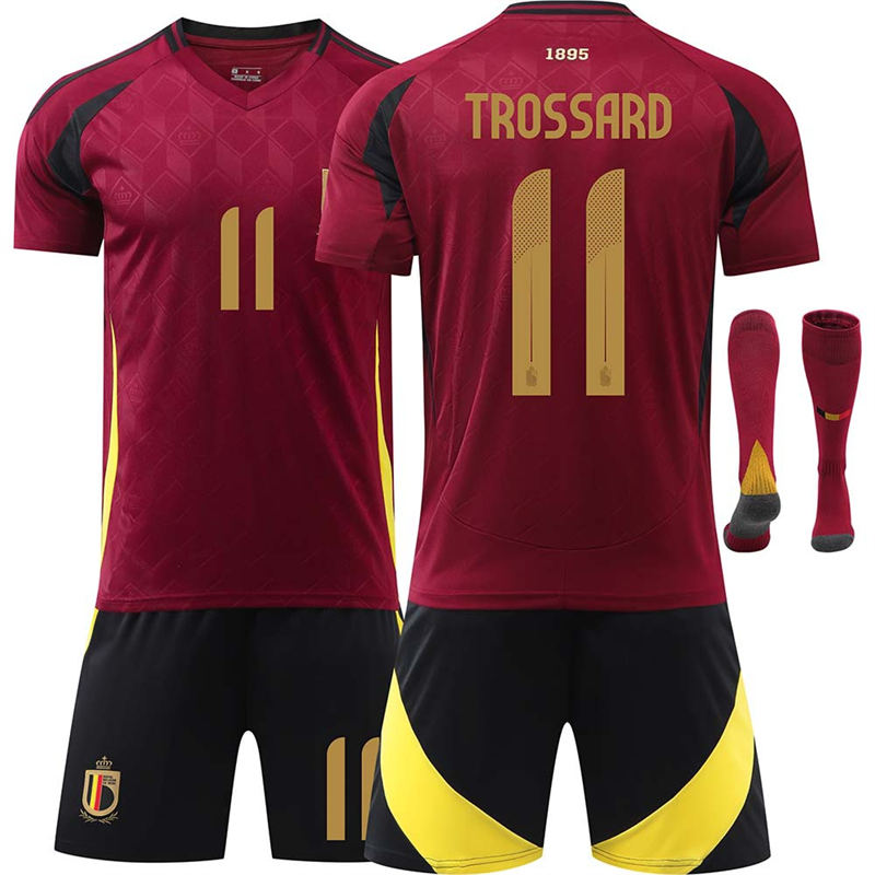 UONNO Belgium Home TROSSARD #11 Jersey for Kids Adult 3 Pcs Soccer Outfits