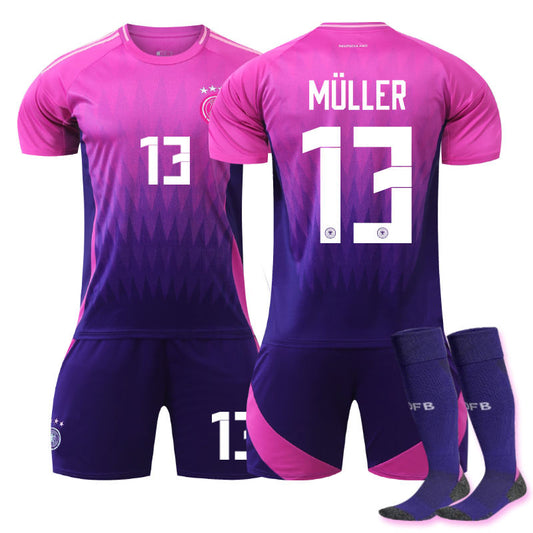 UONNO Germany Away MULLER #13 Jersey for Kids Adult 3 Pcs Soccer Outfits