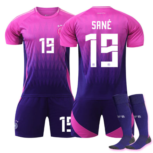 UONNO Germany Away SANE #19 Jersey for Kids Adult 3 Pcs Soccer Outfits