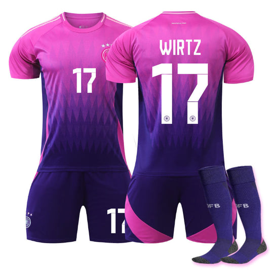 UONNO Germany Away WIRTZ #17 Jersey for Kids Adult 3 Pcs Soccer Outfits