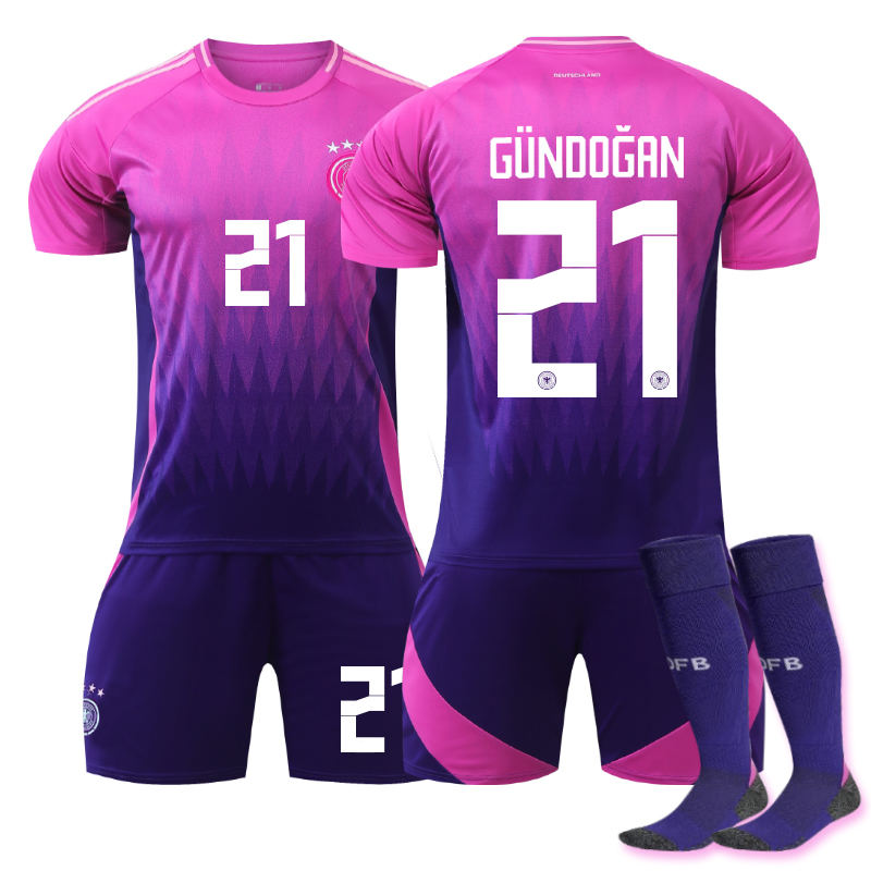 UONNO Germany Away GUNDOGAN #21 Jersey for Kids Adult 3 Pcs Soccer Outfits