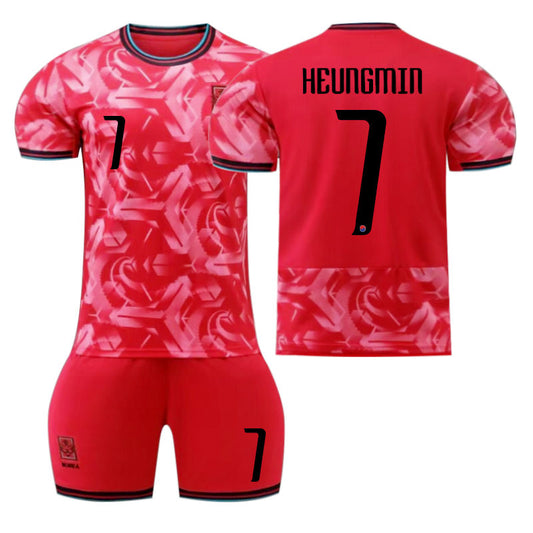 UONNO South Korea Home HEUNGMIN #7 Jersey for Kids Adult 3 Pcs Soccer Outfits