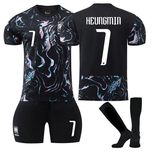 UONNO South Korea Away HEUNGMIN #7 Jersey for Kids Adult 3 Pcs Soccer Outfits