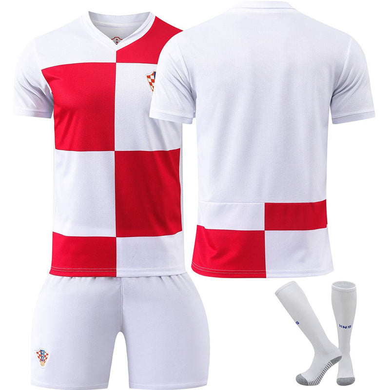 UONNO Croatia Home Jersey for Kids Adult 3 Pcs Soccer Training Outfits