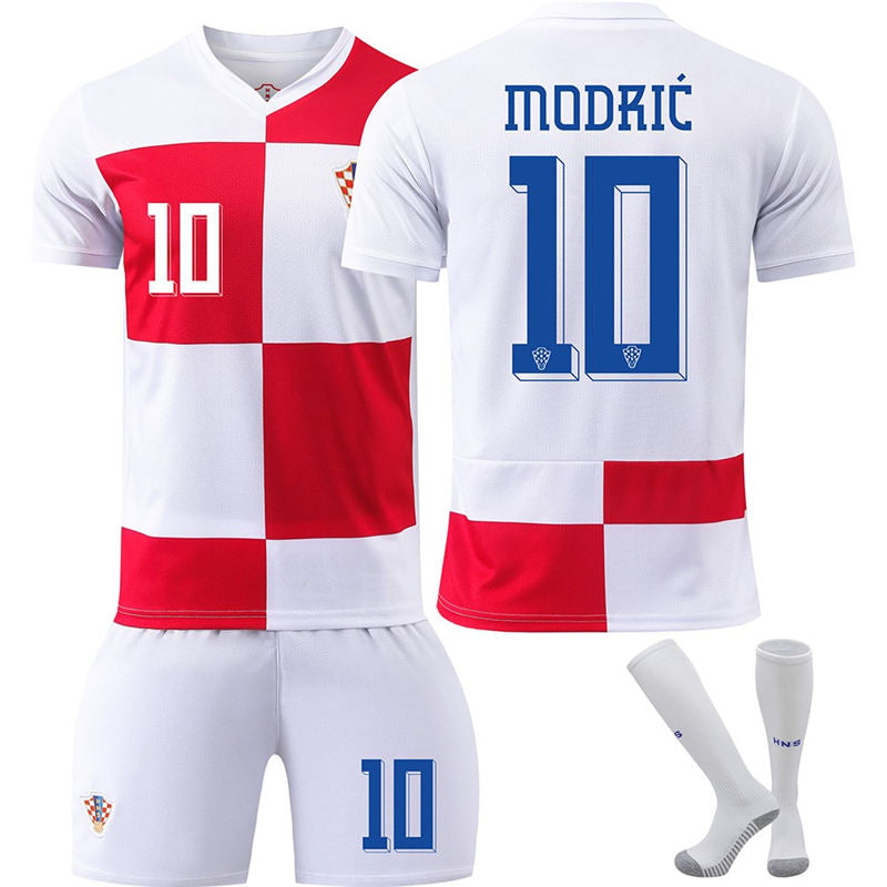 UONNO Croatia Home MODRIC #10 Jersey for Kids Adult 3 Pcs Soccer Outfits