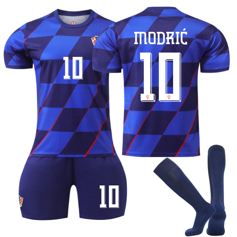 UONNO Croatia Away MODRIC #10 Jersey for Kids Adult 3 Pcs Soccer Outfits