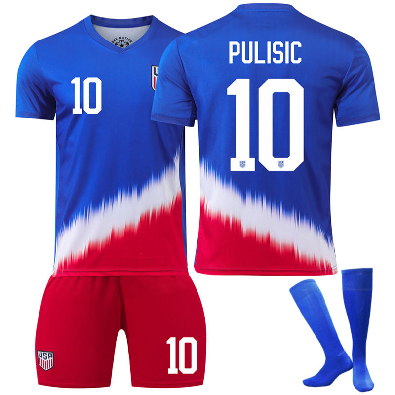 UONNO America Away PULISIC #10 Jersey for Kids Adult 3 Pcs Soccer Outfits