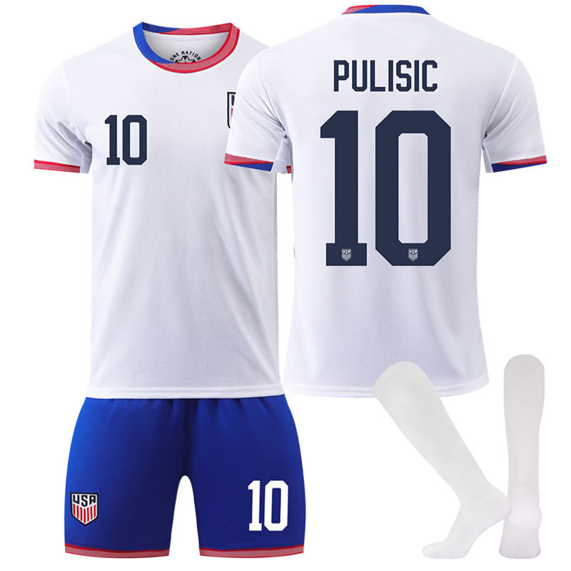 UONNO America Home PULISIC #10 Jersey for Kids Adult 3 Pcs Soccer Outfits