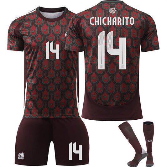 UONNO Mexico Home CHICHARITO #14 Jersey for Kids Adult 3 Pcs Soccer Outfits