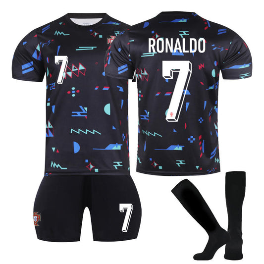 UONNO Portugal RONALDO #7 Soccer Jersey for Kids Adult 3 Pcs Training Outfits