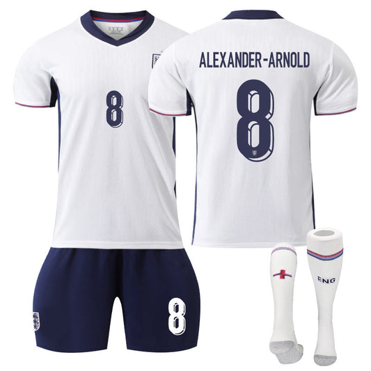 UONNO England Home ALEXANDER-ARNOLD #8 Soccer Jersey for Kids Adult 3 Pcs Training Outfits