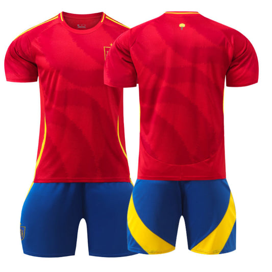 UONNO Spain Home Jersey for Kids Adult 3 Pcs Soccer Training Outfits