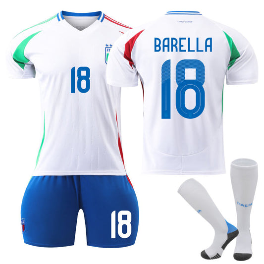 UONNO Italy Away BARELLA #18 Soccer Jersey for Kids Adult 3 Pcs Training Outfits