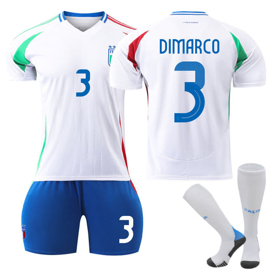 UONNO Italy Away DIMARCO #3 Soccer Jersey for Kids Adult 3 Pcs Training Outfits