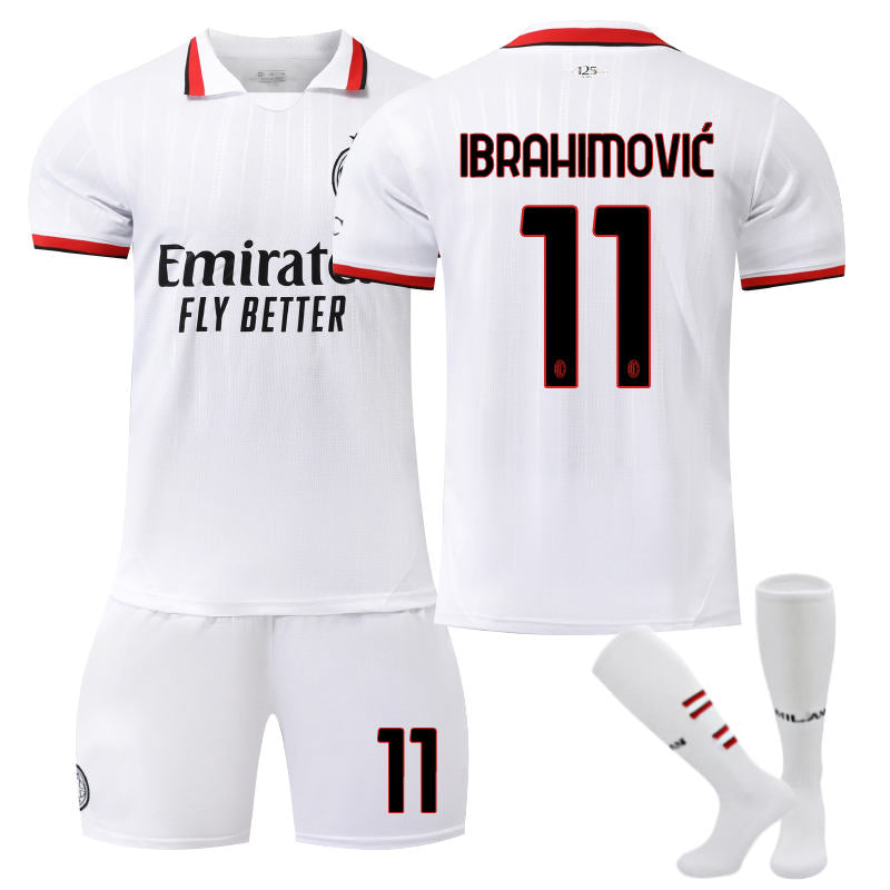 UONNO AC Milan Away IBRAHIMOVIC #11 Soccer Jersey for Kids Adult 3 Pcs Training Outfits