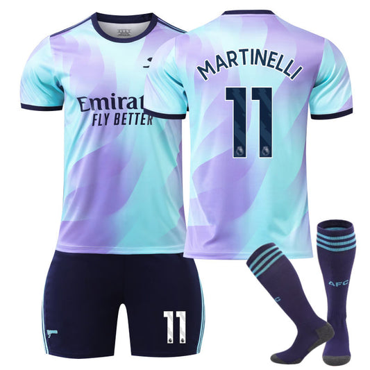 UONNO Arsenal F.C. 24/25 Second Away MARTINELLI #11 Soccer Jersey for Kids Adult 3 Pcs Outfits