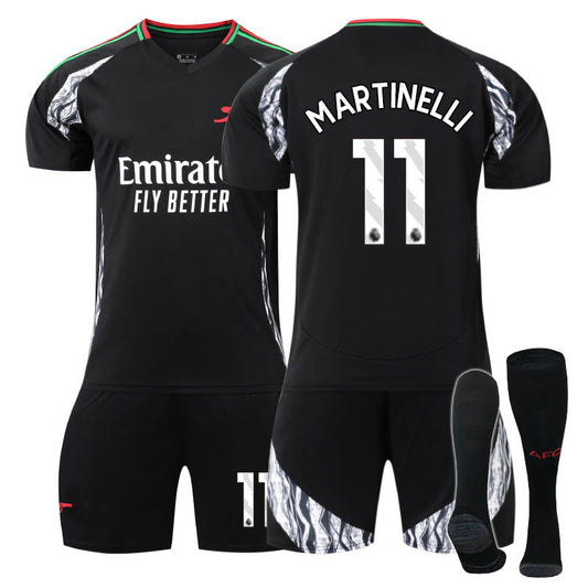 UONNO Arsenal F.C. 24/25 Away MARTINELLI #11 Soccer Jersey for Kids Adult 3 Pcs Outfits