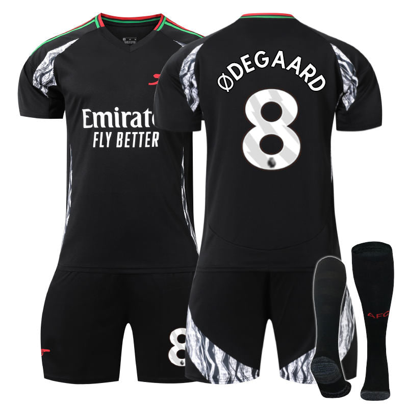 UONNO Arsenal F.C. 24/25 Away DEGAARD #8 Soccer Jersey for Kids Adult 3 Pcs Outfits