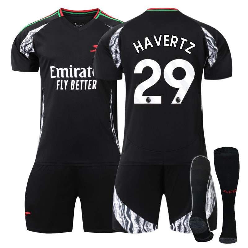 UONNO Arsenal F.C. 24/25 Away HAVERTZ #29 Soccer Jersey for Kids Adult 3 Pcs Outfits