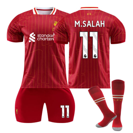 UONNO Liverpool Home M.SALAH #11 Soccer Jersey for Kids Adult 3 Pcs Outfits