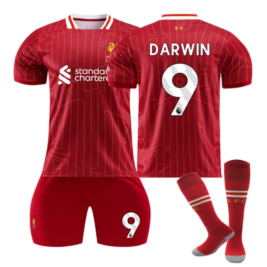 UONNO Liverpool Home DARWIN #9 Soccer Jersey for Kids Adult 3 Pcs Outfits