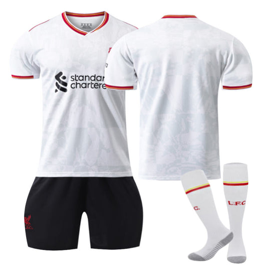 UONNO Liverpool Second Away Soccer Jersey for Kids Adult 3 Pcs Training Outfits