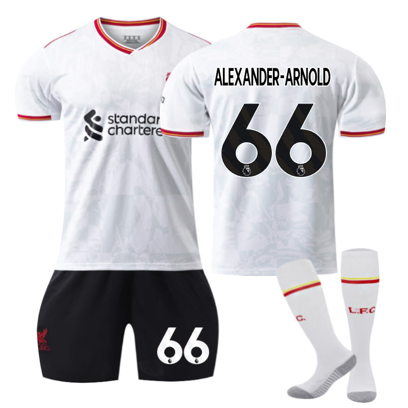 UONNO Liverpool Second Away ALEXANDER-ARNOLD #66 Soccer Jersey for Kids Adult 3 Pcs Outfits