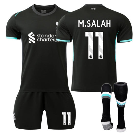 UONNO Liverpool Away M.SALAH #11 Soccer Jersey for Kids Adult 3 Pcs Outfits