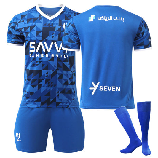 UONNO Al Hilal FC Soccer Jersey for Kids Adult 3 Pcs Training Outfits