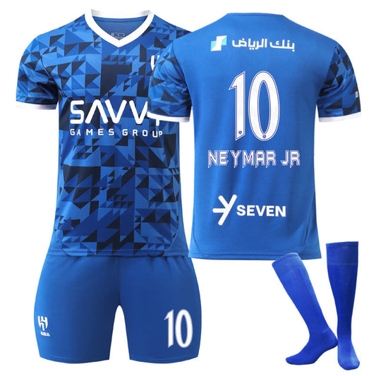 UONNO Al Hilal FC NEYMAR JR #10 Soccer Jersey for Kids Adult 3 Pcs Outfits