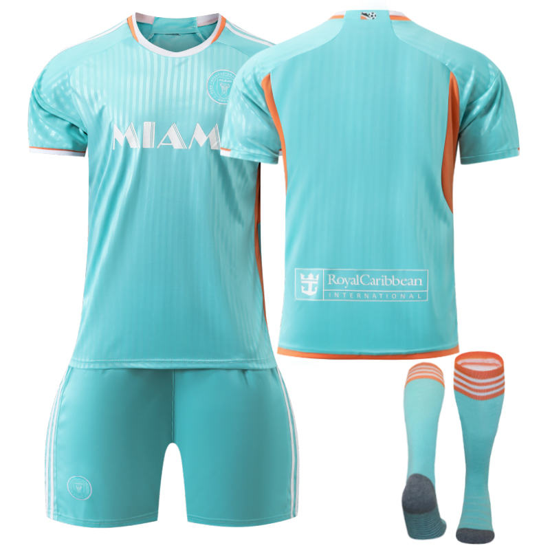 UONNO Miami Second Away Soccer Jersey for Kids Adult 3 Pcs Training Outfits