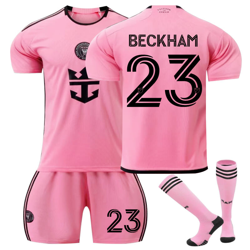 UONNO Miami Home BECKHAM #23 Soccer Jersey for Kids Adult 3 Pcs Outfits