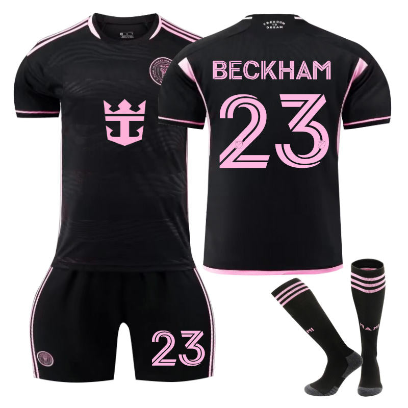 UONNO Miami Away BECKHAM #23 Soccer Jersey for Kids Adult 3 Pcs Outfits