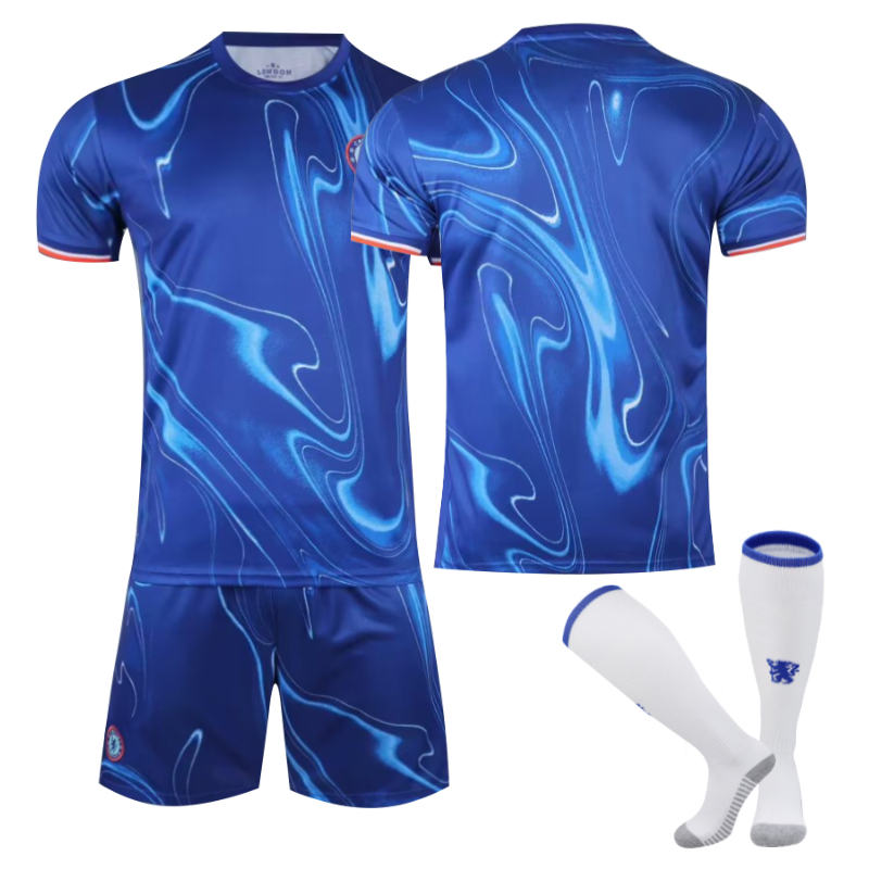 UONNO Chelsea Home Soccer Jersey for Kids Adult 3 Pcs Training Outfits