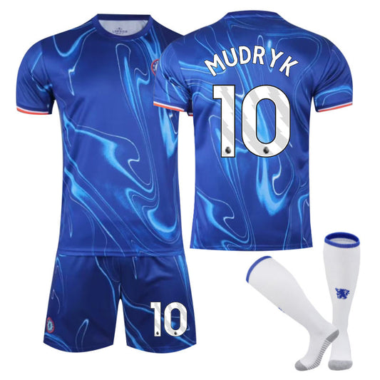 UONNO Chelsea Home MUDRYK #10 Soccer Jersey for Kids Adult 3 Pcs Outfits