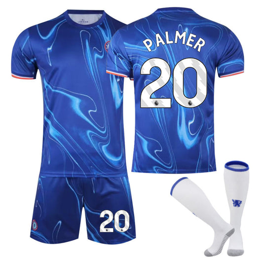 UONNO Chelsea Home PALMER #20 Soccer Jersey for Kids Adult 3 Pcs Outfits