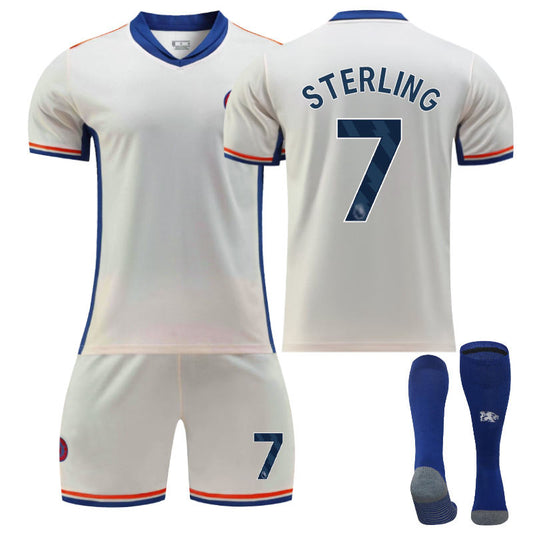 UONNO Chelsea Away STERLING #7 Soccer Jersey for Kids Adult 3 Pcs Outfits