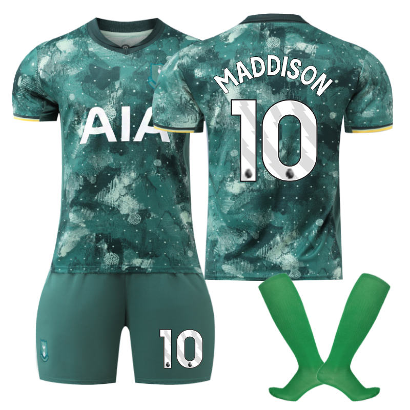 UONNO Spurs Second Away MADDISON #10 Soccer Jersey for Kids Adult 3 Pcs Outfits