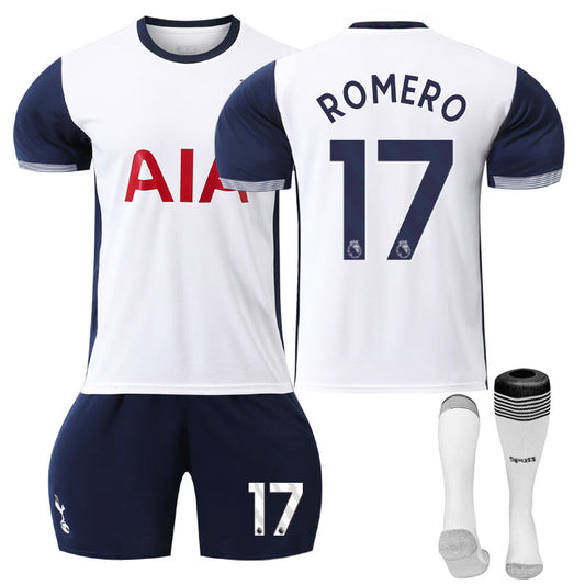 UONNO Spurs Home ROMERO #17 Soccer Jersey for Kids Adult 3 Pcs Outfits