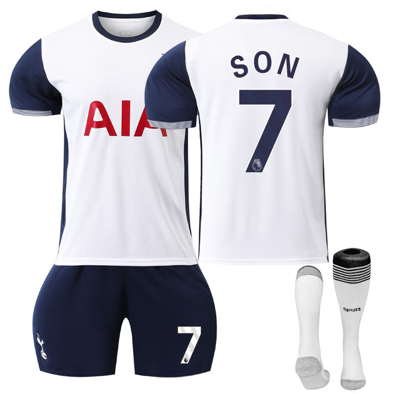 UONNO Spurs Home SON #7 Soccer Jersey for Kids Adult 3 Pcs Outfits