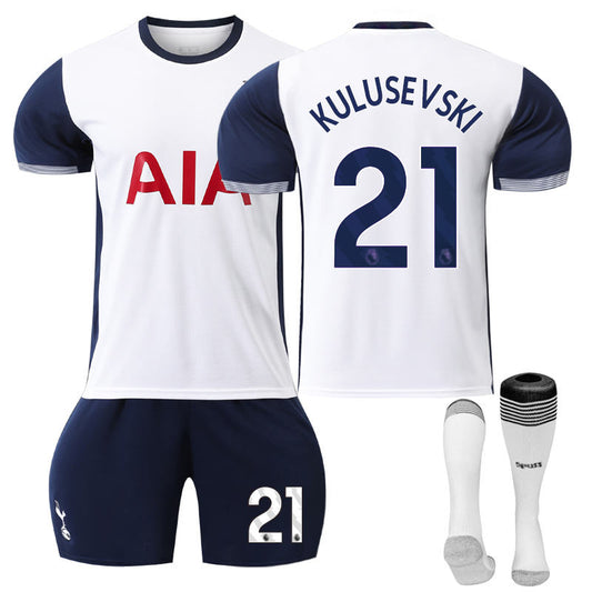 UONNO Spurs Home KULUSEVSKI #21 Soccer Jersey for Kids Adult 3 Pcs Outfits