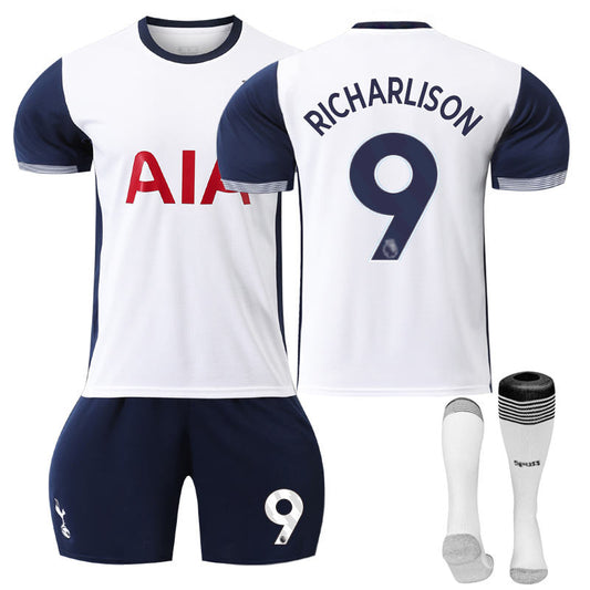 UONNO Spurs Home RICHARLISON #9 Soccer Jersey for Kids Adult 3 Pcs Outfits