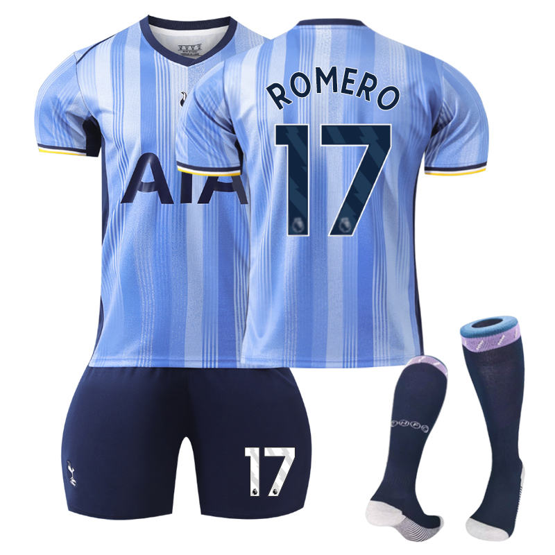 UONNO Spurs Away ROMERO #17 Soccer Jersey for Kids Adult 3 Pcs Outfits