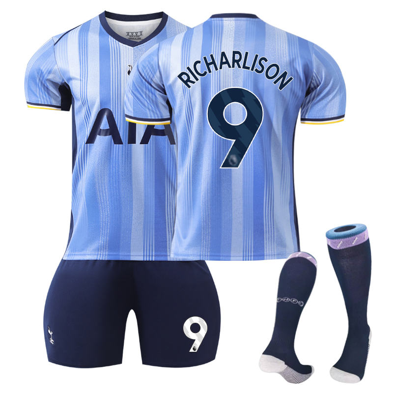 UONNO Spurs Away RICHARLISON #9 Soccer Jersey for Kids Adult 3 Pcs Outfits